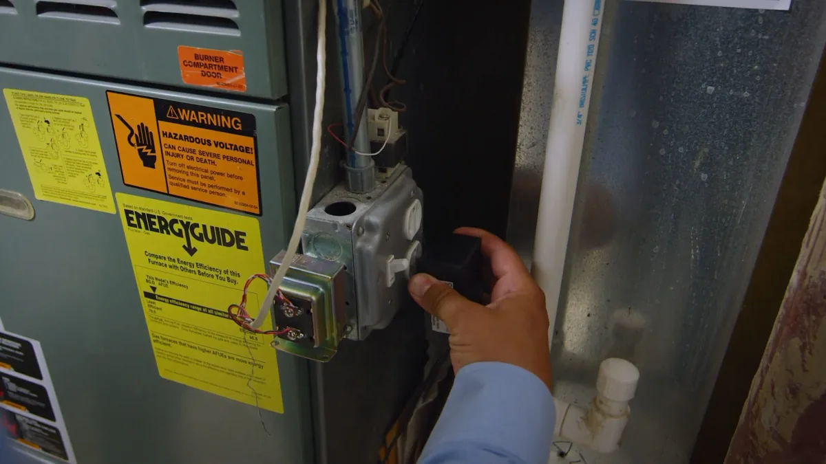 Plumber connecting a gas line to a household appliance in Soldier's Crest