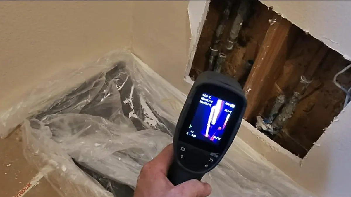 Plumber checking for leaks as part of a pre-move plumbing inspection