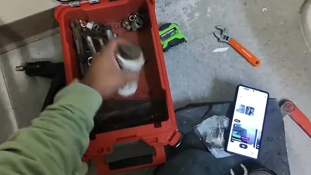 Camera inspection screen showing the condition inside a sewer line